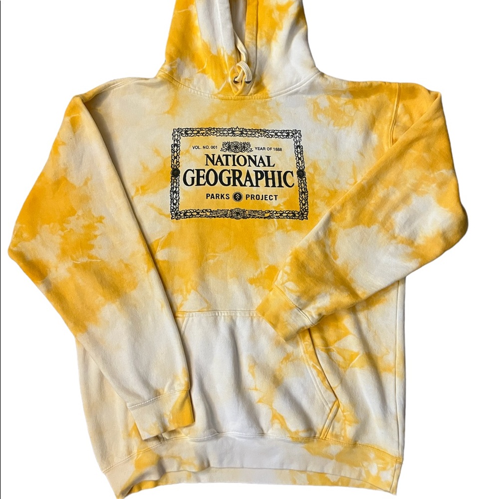 National Geographic Parks Project Yellow TieDye Hoodie Size L